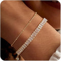 Xizhuo jewelry accessible luxury full diamond accessible luxury 2023 jewelry high carbon diamond bracelet sterling silver plated 18k white golden diamond silver chain
