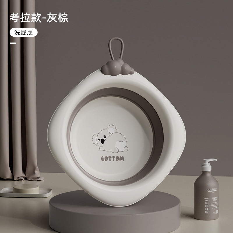 Collapsible kids' wash basin - portable newborn face wash basin - thickened plastic baby basin - household infant wash basin