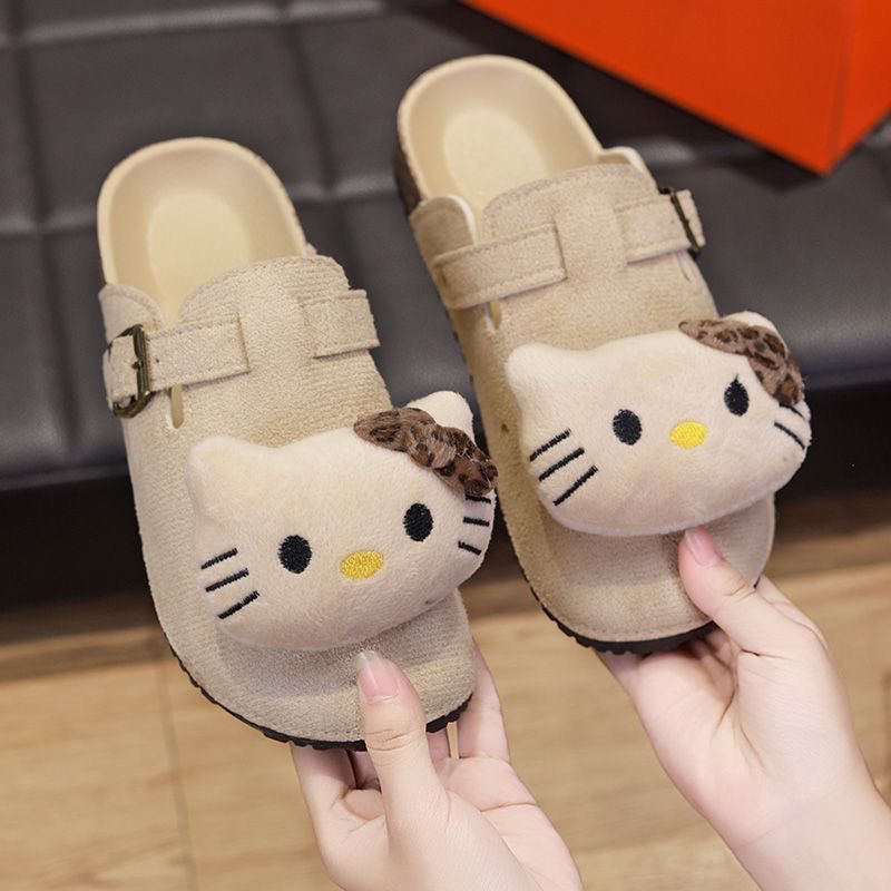 2025 spring/autumn new trendy cute cartoon closed-toe slippers - outdoor/indoor soft sole birkenstock style
