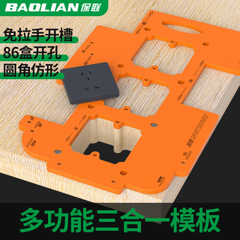 Baolian socket slotting plate 86 boxes opening artifact switch socket opening mold multi-functional bottom box slotting template