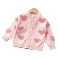 Girls' knitted sweater -  new style baby girl pearl heart pullover cardigan - sweetheart princess fashion top
