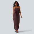 European and american cross-border women's fashion:  summer new arrivals - stylish vacation-inspired solid color halter neck tie-back backless dress wholesale