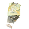 Boys' summer sleeveless outfit, kids' stylish summer clothes,  new trendy vest two-piece set