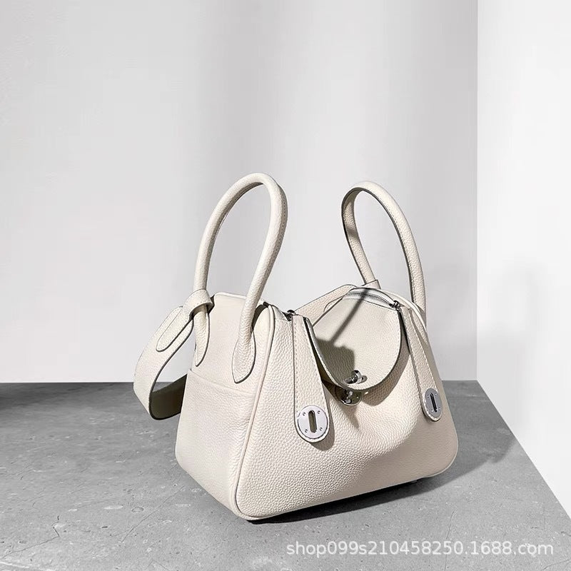 2024new arrivalmini lindy bag cowhide doctor bag genuine leather women's bag trendy shoulder crossbody satchel pillow medicine box bag
