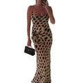 cross-border fashion summer women's sexy polka dot open back cinched waist bodycon slip dress - vacation style
