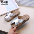 Vancahao baotou slippers summerflatsnew arrivalgirlretro one-piece slippers outwear sandals