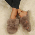 Plus size fur slippers for women 2024fall and winternew arrivalflats home indoor and outdoor wear front and rear stuffed cotton slippers wholesale