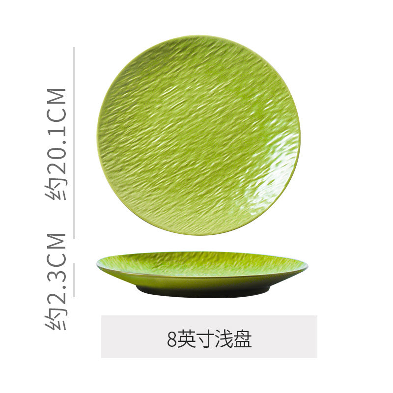 Japanese retroclassy sense kiln transformed steak shallow plate restaurant hotel ceramic western food plate dessert pastry plate plate