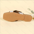 2025 summer new arrival: braided criss-cross metal buckle strap heeled open-toe sandals & flat back slides for women