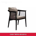 New chinoiserie restaurant violin solid wood accessible luxury dining table and chair tea room design classy armrest for home walnut master chair