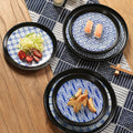 Japanese retro ceramic western dinner plate steak plate restaurant home hand-painted wave pattern unique ceramic sample room display plate