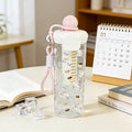 High-style cartoon floating ball plastic cup, large capacity, portable, trendy direct-drink plastic straw water cup, tea infuser cup - wholesale