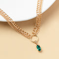 Wholesale crystal gemstone necklaces - european & american cross-border, niche, high-end design jewelry for women - summer snake chain necklaces
