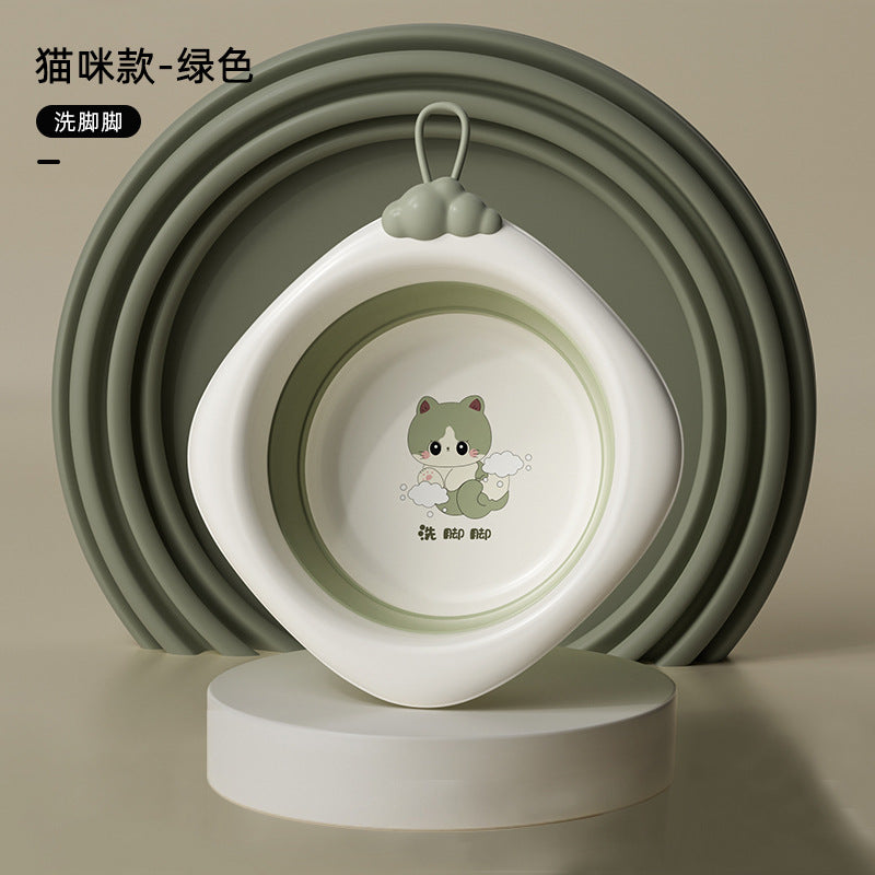Collapsible kids' wash basin - portable newborn face wash basin - thickened plastic baby basin - household infant wash basin