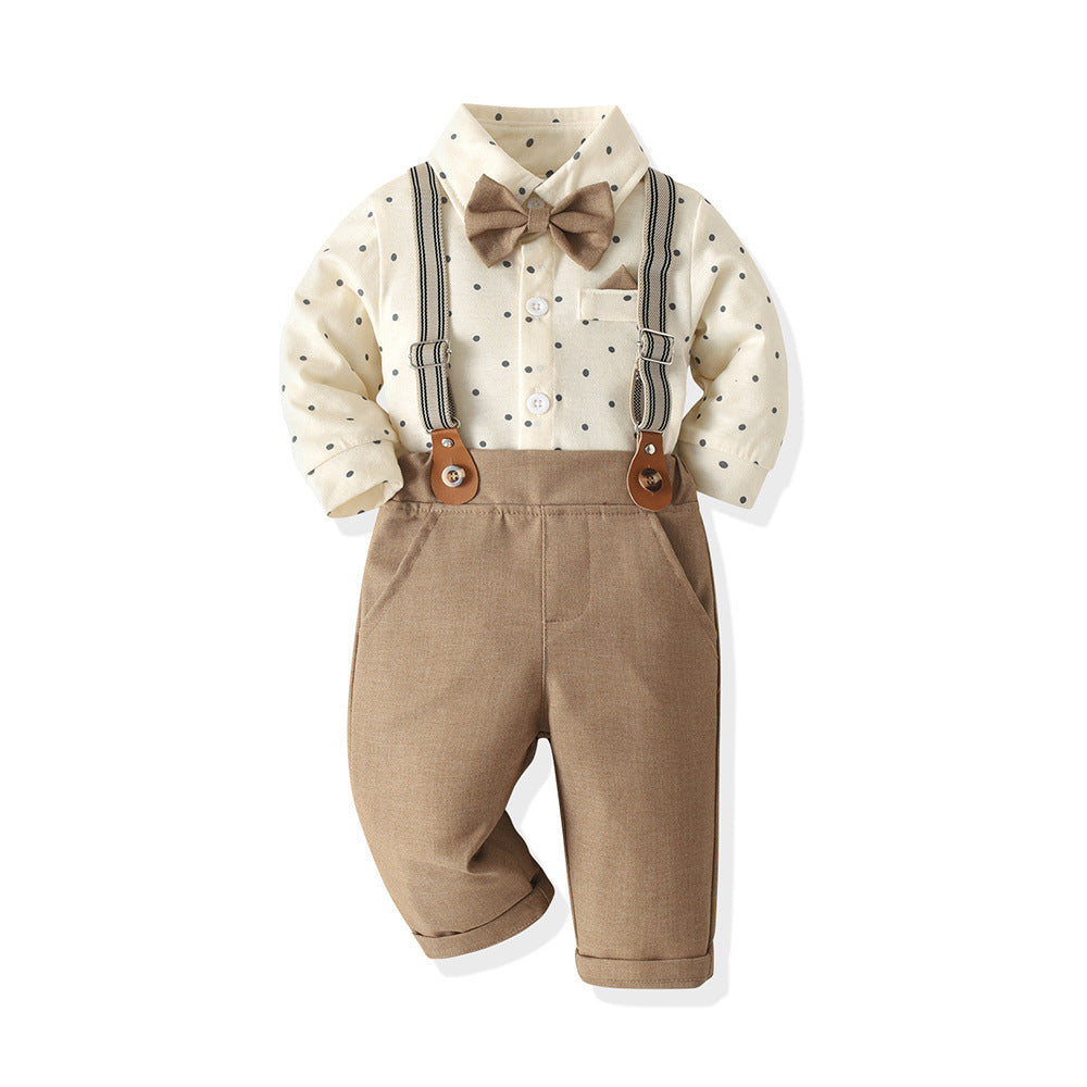 Baby boy spring outfit: gentleman's style - spring suit, tang suit, overalls two-piece set