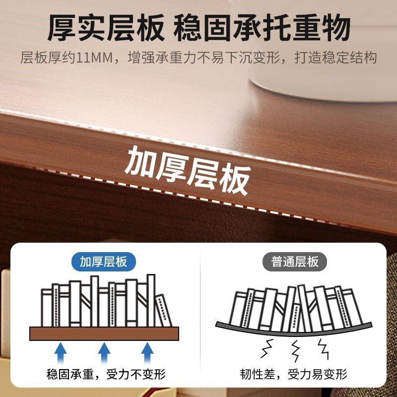 Bookshelf storage rack simple floor-standing wall-mounted storage cabinet rental house multi-layer living room for home bedroom small bookcase