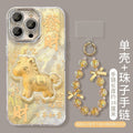 Youqianma jing kong yusha is suitable for apple 17/16 new year mobile phone case iphone14promax glitter hard case