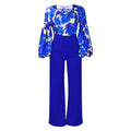 D386  plus size women's new fashion printed tie-up top and wide-leg pants two-piece set - european and american style