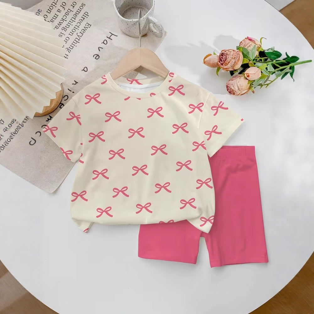wholesale girls' short-sleeve and shorts sets, fashionable spring, summer, and autumn outfits for girls