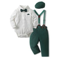 Autumn new arrivals: boys' cotton outfit set - includes hat, perfect for baby's first birthday, and christmas!