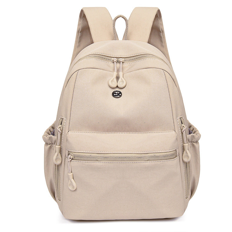 New double shoulder schoolbag Korean version casual simple versatile lightweight backpack solid color large capacity commuter bag double shoulder women's bag