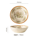 European retro irregular ceramic bowl, plate, and dish set - stylish, high-value tableware for restaurants and home use, rustic farmhouse ceramic dinnerware set