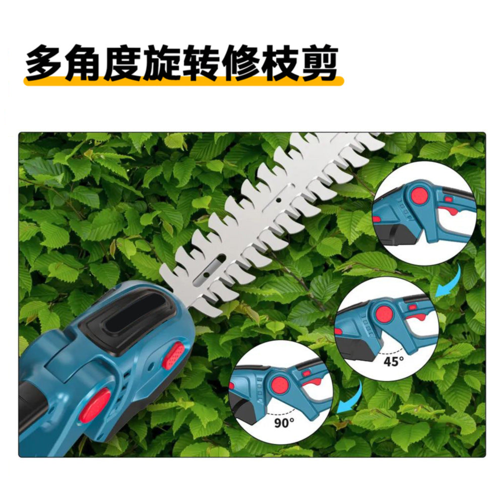 Lithium battery cordless hedge trimmer rechargeable pruner garden single-handed electric hedge cutter weed trimmer lawn shears for home use