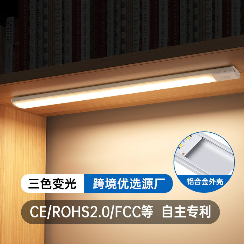 Smart motion sensor ultra-thin led light, wireless magnetic strip cabinet light, rechargeable hallway wardrobe light strip