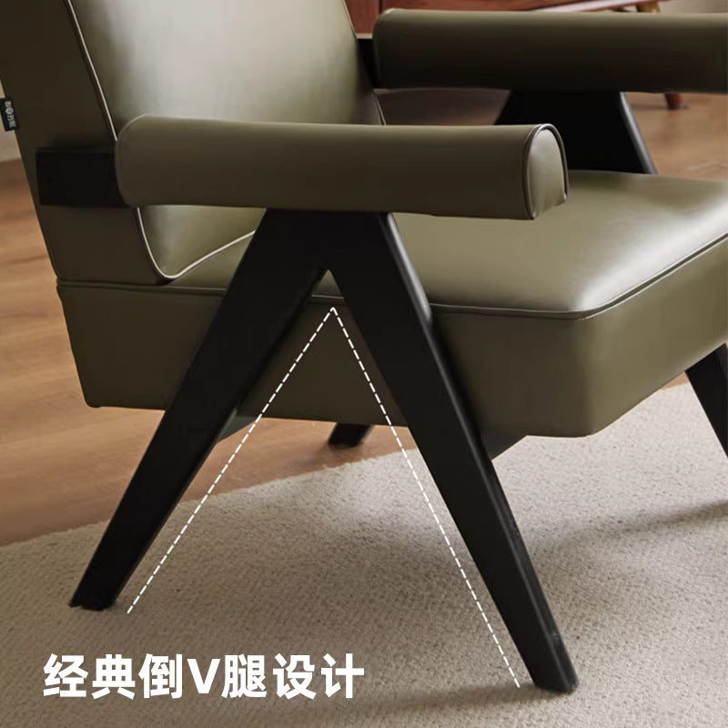 Solid wood ash fabric single sofa casual armchair balcony accessible luxury creative lounge chair tofu block sofa