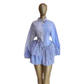 European and american cross-border women's fashion:  summer new arrival - chic and elegant lapel button-down irregular long sleeve shirt dress