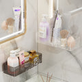 Bathroom storage rack - wall mounted, no drilling required - vanity organizer for toiletries, cosmetics, and more