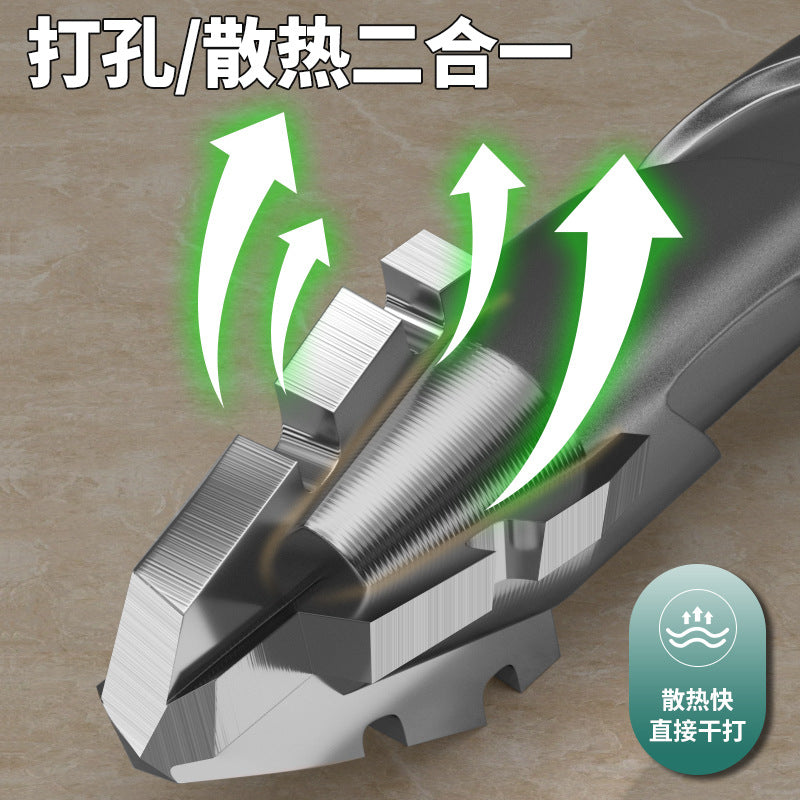 Baolian four-edged sawtooth eccentric drill bit for tile drilling, concrete high hardness dry drilling, overlord super hard special drill