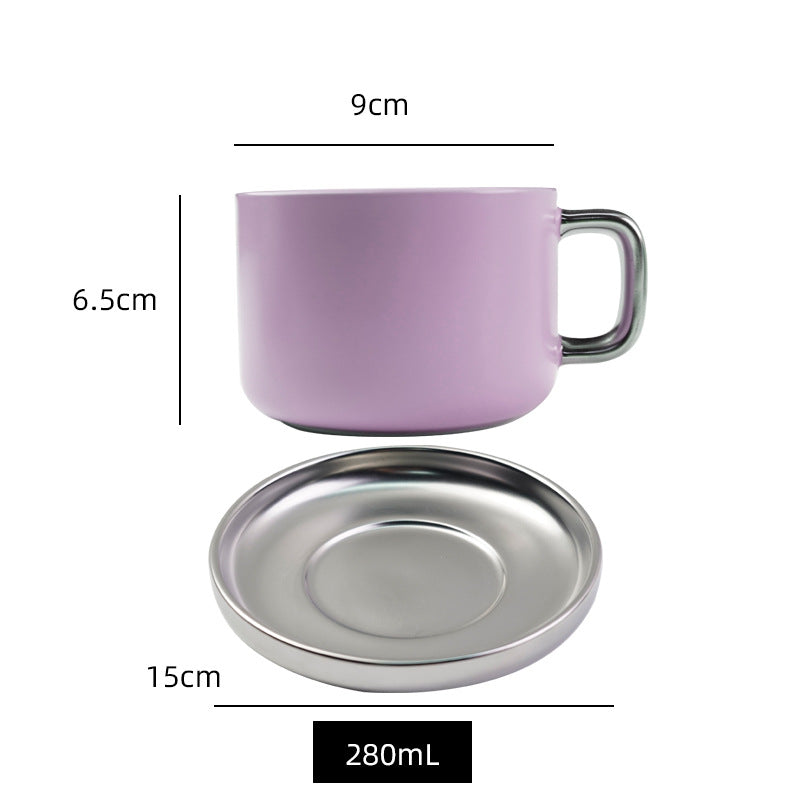 Scandinavianins creative ceramic coffee cup high-grade high-looking electroplated afternoon tea milk cup drinking ceramic cup
