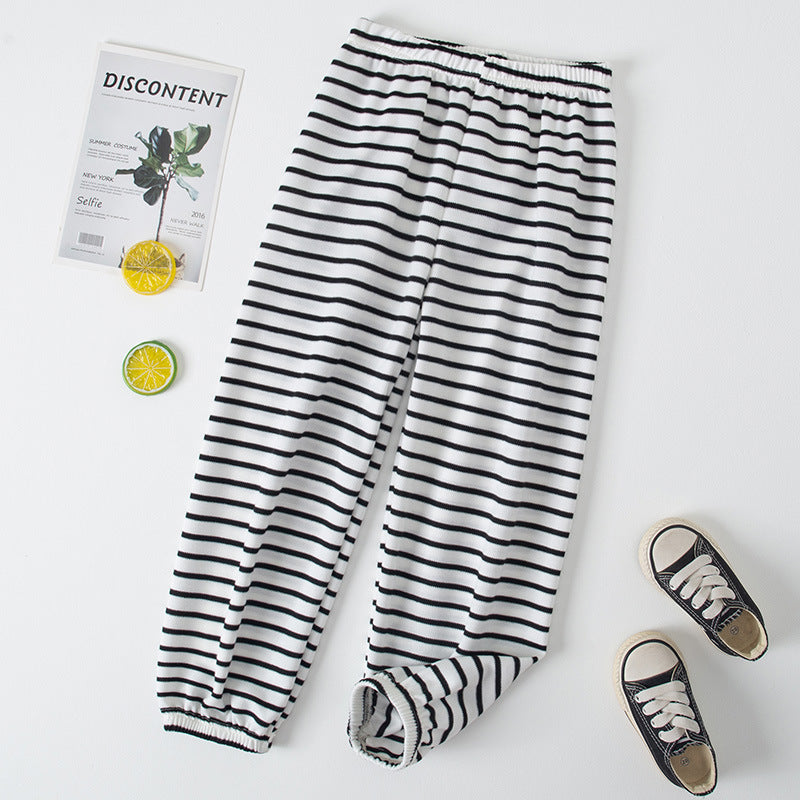 Kids cool shake new arrivalsummerstripesplaidcasual pants spring & fall mother and child drapedstripesanti-mosquito pants