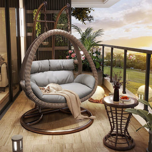 Hanging basket rattan chair for homeindoor cradle balcony hanging chair courtyard bird's nest rocking chair double swing lazy hammock