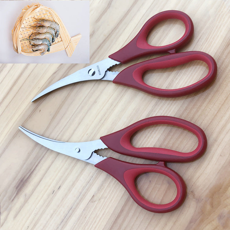Kitchen Stainless Steel Household Shrimp Line Scissors Multifunctional Crab Lobster Fish Maw Tools Seafood Special Scissors