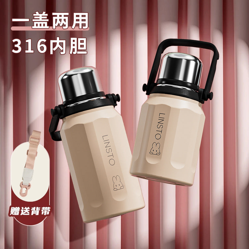 New arrival diamond-shaped portable thermos kettle large-capacity water cup 316 outdoor stainless steel portable men's and women's home campus