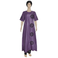 Wholesale   two-piece set short sleeve matte fabric dress with headscarf maxi dress plus size women's