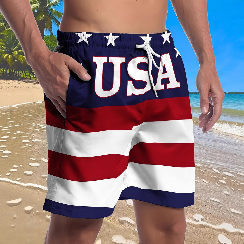 trending men's beach shorts, quick-dry swim trunks, casual sportswear, european and american new style 3d digital printing