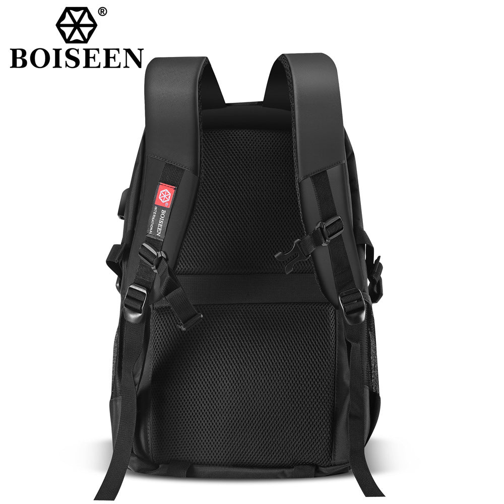 New men's business backpack Boiseen  multi-function USB interface outdoor travel men's backpack wholesale