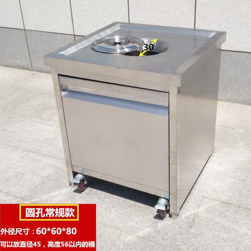 Commercial stainless steel kitchen waste collection cart - food scraps, restaurant, cafeteria, leftovers, and food waste recycling cart