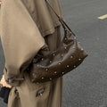 New arrivalaccessible luxury armpit bag for women, large capacity, trendy style, rivet design, crossbody tote bag, work clothing shoulder bag