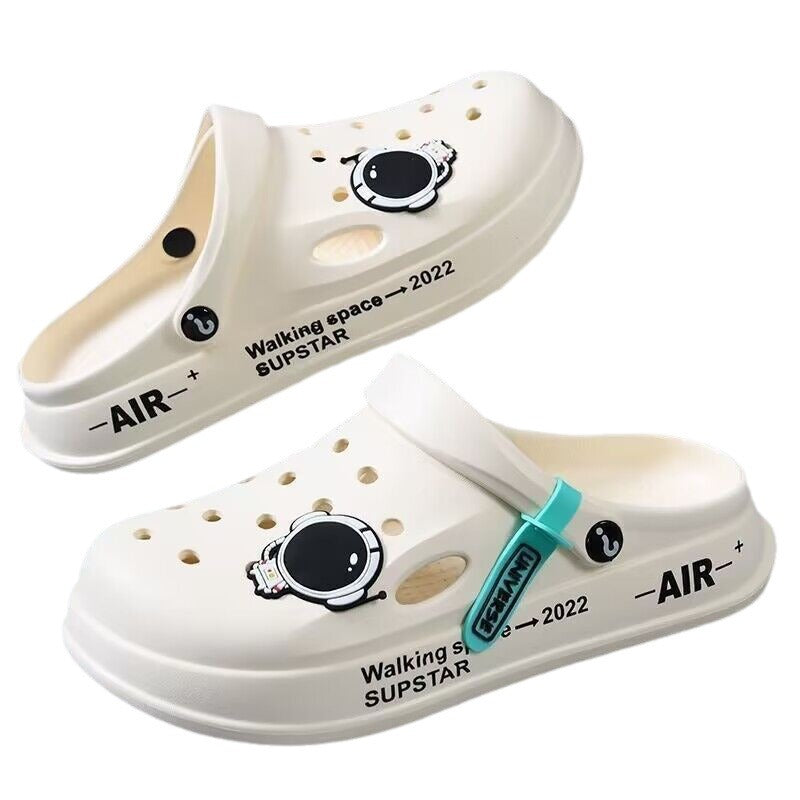 New arrival crocs women's summer shit-feeling thick sole slippers toe-cap sandals couple non-slipcasual beach shoes for men