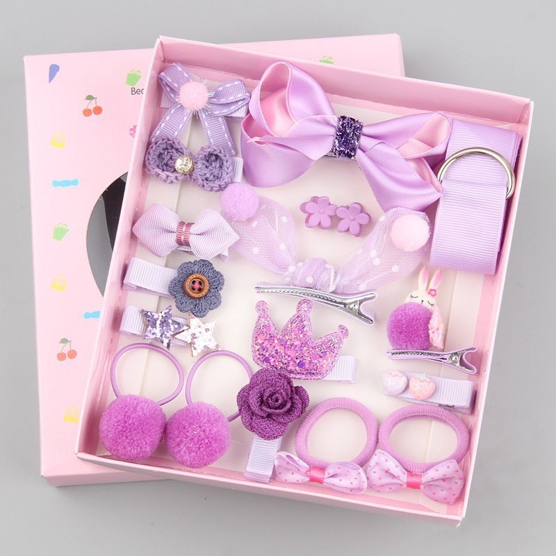 Cute 18-piece hair clip set - hair accessories gift for little princesses, baby hair clips, children's headwear, pink korean style