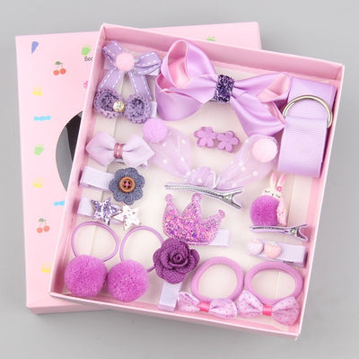 Cute 18-piece hair clip set - hair accessories gift for little princesses, baby hair clips, children's headwear, pink korean style