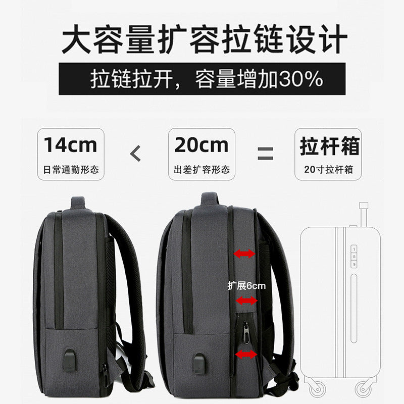 Renzhixing Multifunctional Computer Backpack USB Charging Can Increase Capacity Backpack Gift Luggage Printed Logo