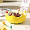 Creative ceramic orange fruit plate salad bowl for home living room stainless steel fork ins good-looking storage bowl