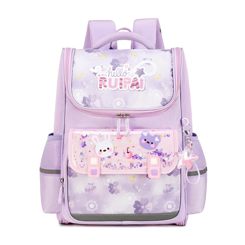 Rui brand children's girls' schoolbag, primary school students grades 1-3, large-capacity lightweight schoolbag for girls, primary school students backpack