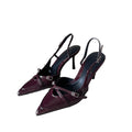 Spain 2025 new black and white color block pointed toe low-cut women's shoes criss-cross strappy stiletto heel mule fashion sandals