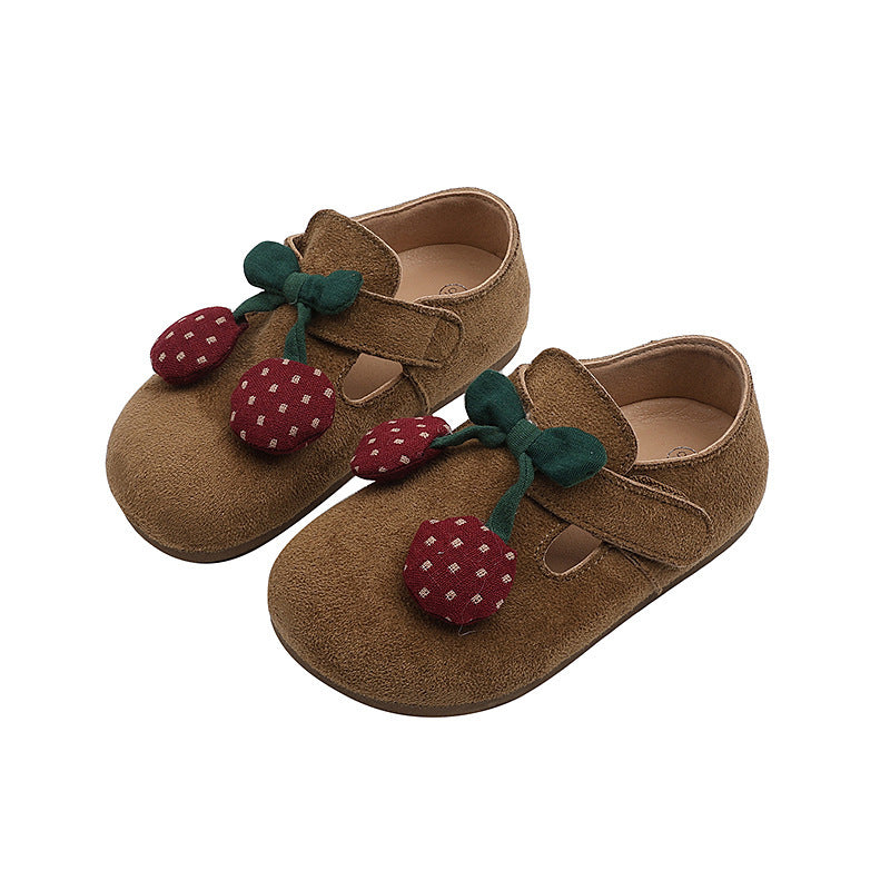 Ready-to-ship adorable cartoon birkenstock-style shoes for little girls, korean fashion princess shoes, soft-soled moccasins, cloth shoes, baby flats